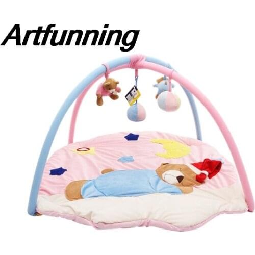 Artfunning Sleeping bear cotton baby play blanket baby play mat crawling mat toy baby fitness frame free shipping