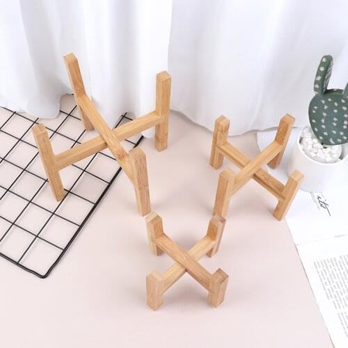 Display Plant Stand Shelf Wood Planter Pot Flower Stand Pot Rack Strong Trays Free Standing Bonsai Holder Home Garden Indoor