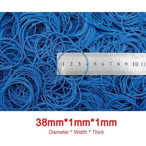 500g Blue Diameter 38mm Quality Elastic Rubber Bands Sturdy Stretchable Packaging Band Loop O Rings For Home School Office