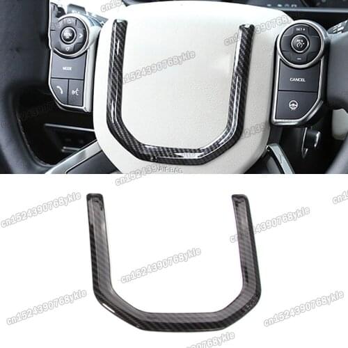 Carbon fiber abs car steering wheel trims chrome for range rover velar 2017 2018 2019 2020 2021 2022 accessories auto styling