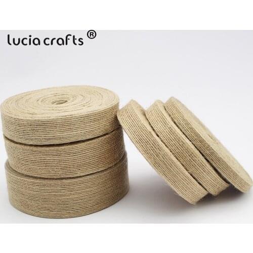 Lucia Crafts 2Yards Natural Burlap Hessian Ribbon Hemp Lace Trim Jute DIY Wedding Event Party Packing Supplies V0804