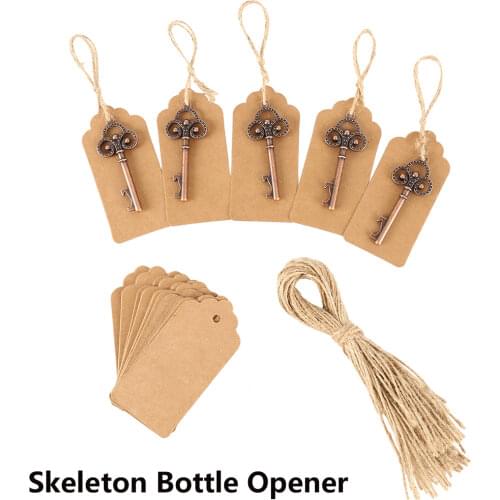 30/50pcs Metal Key Beer Bottle Opener Wine Keychain Wedding Party Favors Vintage Kitchen Accessories Antique Gifts for Guests