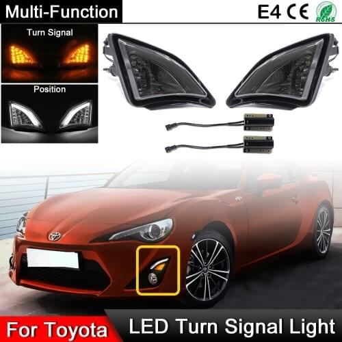 For Toyota GT86 For Scion FR-S 2013-UP Clear/Smoke Lens Multi Function LED Turn Signal Indicator Light With White Position Light