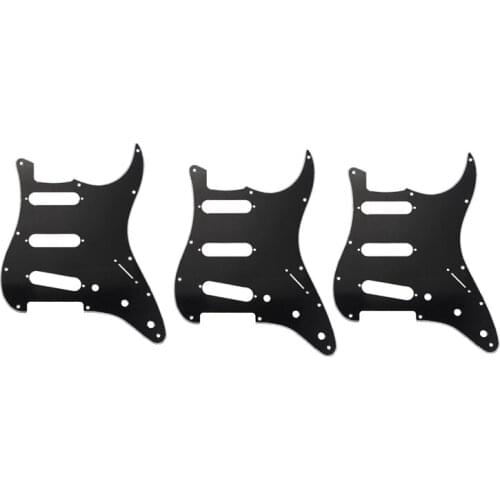 Set Of 3 Ply Black 11 Hole Sss Guitar Pickguard Strat Back Plate Pickup Covers Knobs Guitarra Tips Guitar Parts & Accessories