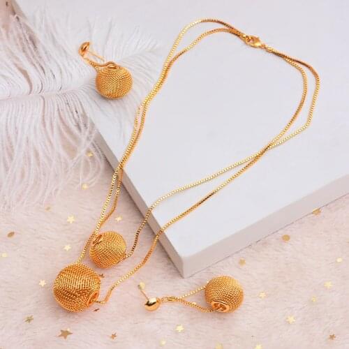 WANDO Gold Ethiopian Bead Jewelry Sets Eritrea Habesha Africa bridals Wedding jewelry Gift necklace pendnat earrings diy charms