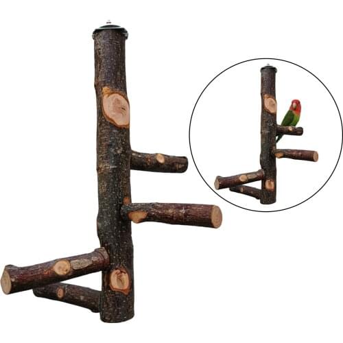 Natural Wood Bird Perch, Paw Grinding Stick Parrot Stand Perches and Bird Parrot