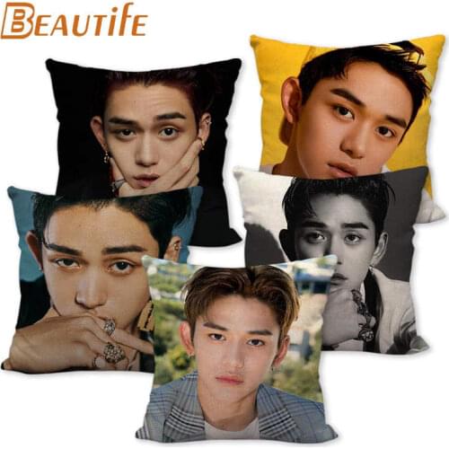Custom Lucas NCT KPOP Pillowcase Wedding Decorative Cotton Linen Pillow Case For Home Pillow Cover 45X45cm One Side
