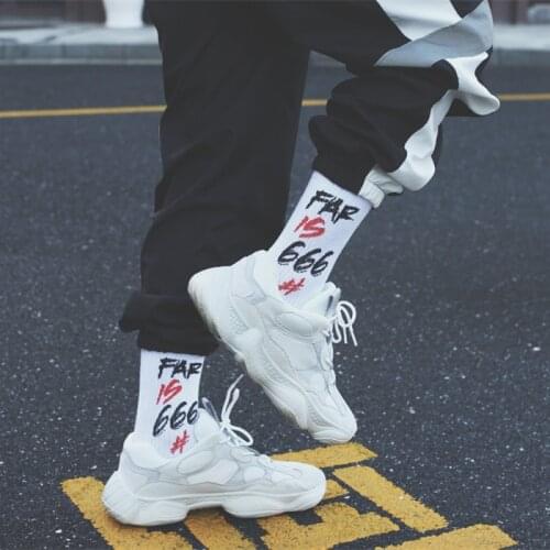 666 street tide men and women high tube socks Harajuku sports stockings letters couple socks
