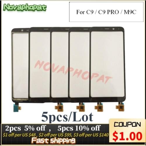 Novaphopat Tested 5.45" Black Sensor For Meizu C9 / C9 pro / M9C Touch Screen Digitizer Front Glass Lens Panel ; 5pcs/lot