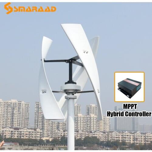 Factory Selling 300W Vertical Wind Turbine 12v 24v 48v Maglev Coreless Wind Power Generator Free Energy With MPPT Controller