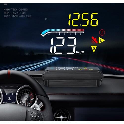 HUD Head Up Display Security Alarm Water Temp Overspeed RPM Projector OBD2 GPS Dual System Windshield Speedometer Smart Gadgets