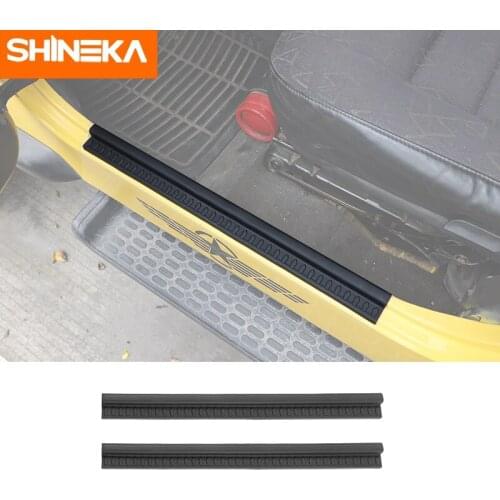 SHINEKA Rubber Car Door Sill Scuff Plate Entry Guard Trim Stickers For Jeep Wrangler TJ 1997-2006 Car Stickers Accessories