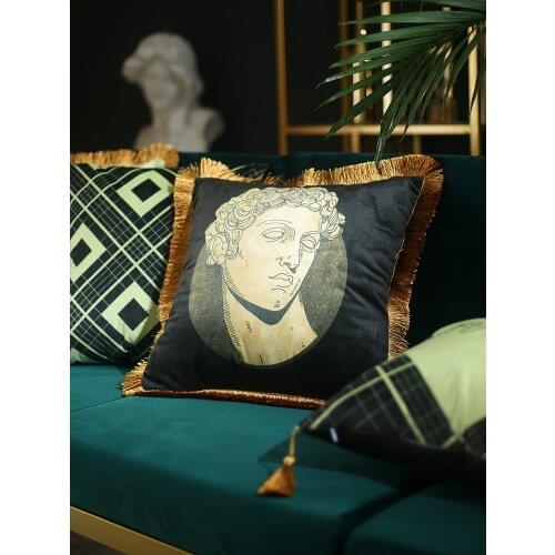 Luxury Velvet Nordic Cushion Cover Tassel Soft 45x45cm Sofa Throw Pillow Cover Retro Pillowcase Home Decorative Pillow Case