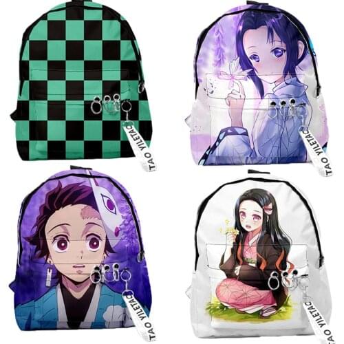 Demon Slayer No Yaiba Cosplay Backpack Kamado Tanjirou Nezuko School Bag Boys Girl Mochila Feminina Knapsack C29K120