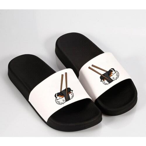 Cute puppy pattern summer print slippers open toe sandals 2021 women slippers Open Toe Flip Flops for female