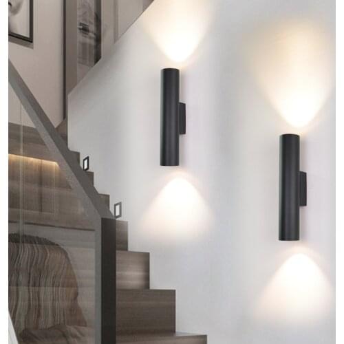 Modern Indoor Led wall lamps Black Decor Wall light 20cm/30cm/40cm For Bedside/ Living Room/Aisle sconces Luminaire Interior