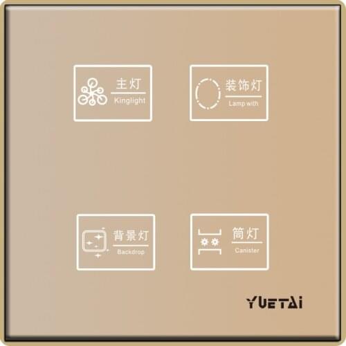 C6 series smart touch glass panel wall switch 4gang/2way switch