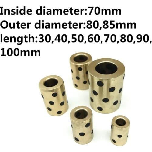 Inner diameter 70mm linear graphite copper set bearing copper bushing oil self-lubricating bearing JDB length 30-100mm