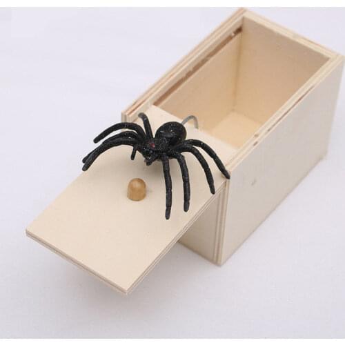 Funny Scare Box Wooden Prank Gifts Kids Adult Toys Tricky Toy Scared Wooden Box Spoof Scary Little Bug