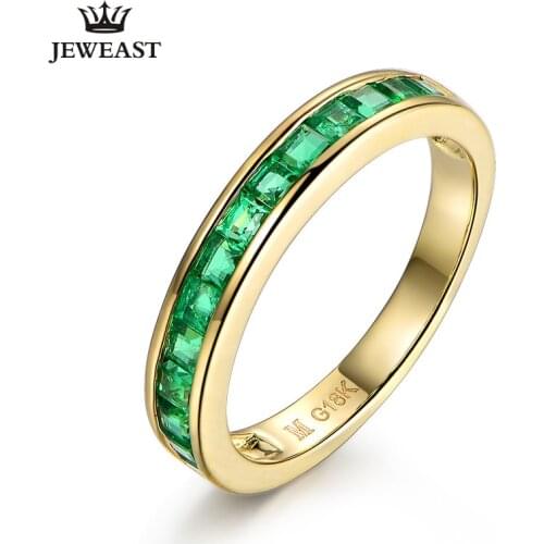 ML Natural Emerald 18K Pure Gold 2020 New Hot Selling Top Ring Women Heart Shape Ring For Ladies Woman Genuine Jewelry
