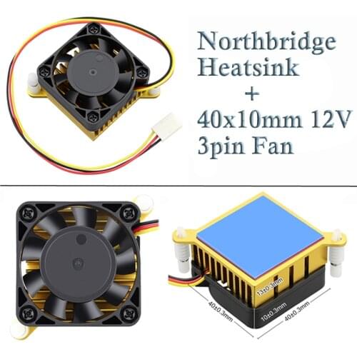 1PCS Computer Motherboard SouthBridge Northbridge Radiator 40x13mm Aluminium W/ Cooler Cooling Fan 40mm 12V 3Pin for Chip PC CPU