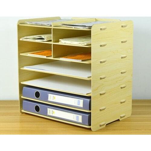 1pcs wooden A4A5 folder office supplies desktop storage rack data file storage consolidation