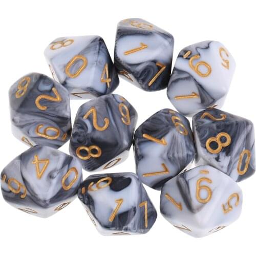 10pcs 10 Sided Dice D10 Polyhedral Dice for High quality