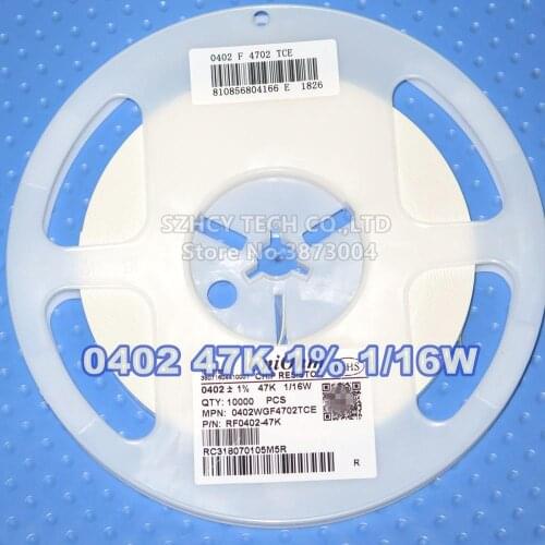 10000pcs 0402 47K 1% 1/16W RF0402-47K Chip Resistor