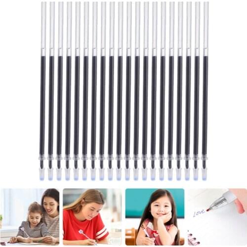 200Pcs Portable Neutral Pen Refills Student Stationery Pen Refills (Black)