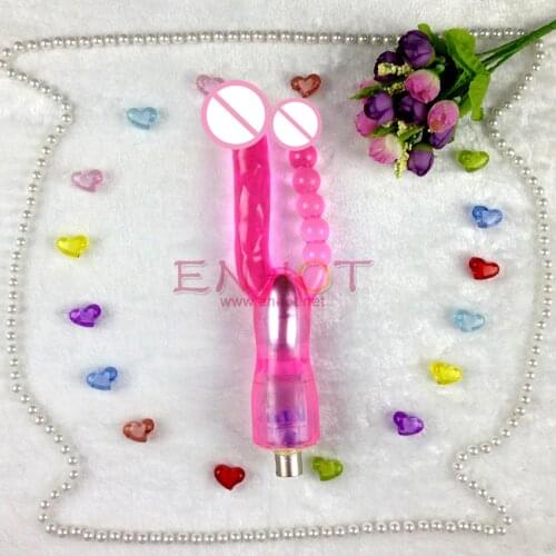 2016 crystal double dragon heads for vagina&anal Sex machine attachment sex toy for masturbation machine ENHOT-C-36