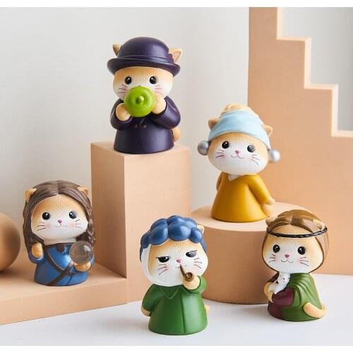 Home Decoration Accessories Creative Big Artist Cat Desk Small Decoration Cute Home Office Desktop Decoration Birthday Gift Girl