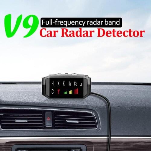 V9 Car Radar Detector English Russian Voice Alert Radar Signal Detection LED Display Car Speed Testing System X K Ka Band