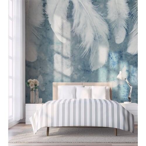 Beibehang Custom Nordic minimalist beautiful blue watercolor wall papers home decor background wallpaper background living room