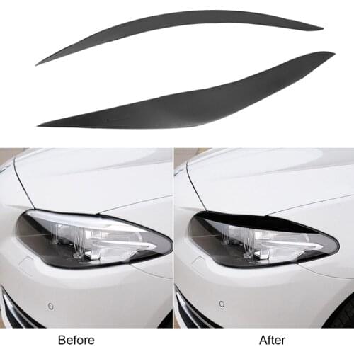 Black Headlight Lid Eyebrow Headlight Eyelids Decoration for-BMW 5 Series 518D 520I 528I 535I F10 M5 2011-2016