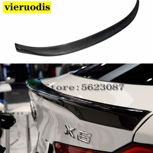 For BMW F16 X6 2015 2016 2017 Full Real Carbon Fiber Material Rear Trunk Spoiler Wing Tail Trunk Boot Lip Molding Performance