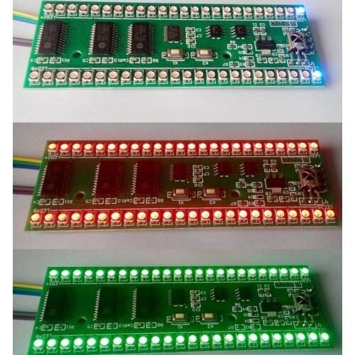 DC5v-6v/250mA RGB Double Channel 24 SMD LED Level Indicator Light Module Audio level indicator MCU With Adjustable Display Mode