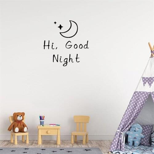 HI Good Night Wall Art Decal Home Decoration Wall Sticker For Kids Room Bedroom Wall Decor Mural Vinyl Waterproof sv35