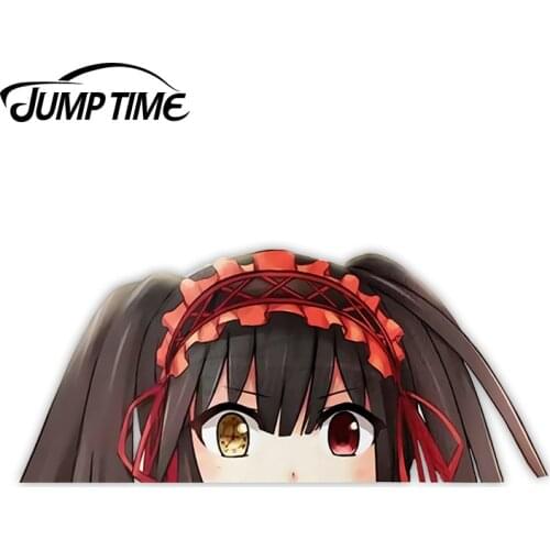 JumpTime 13 x 6.5cm Kurumi Tokisaki Date A Live Peeker Big Head Motorcycle Car Stickers Auto Air Conditioner Decal Decoration