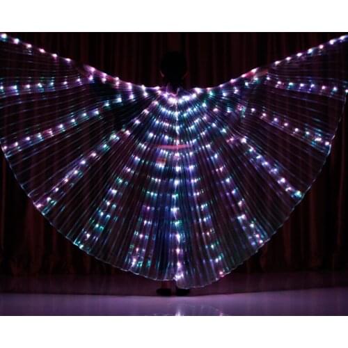 LED Isis Wing - Belly Dance Light Up Wings Party Club Wear with Flexible Sticks for Women/Girls