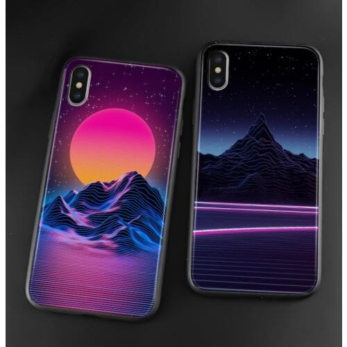 Synthwave retro art Trendy For iPhone 6 6s 7 8 Plus X XR XS 11 12 mini Pro Max soft silicone Phone case cover shell