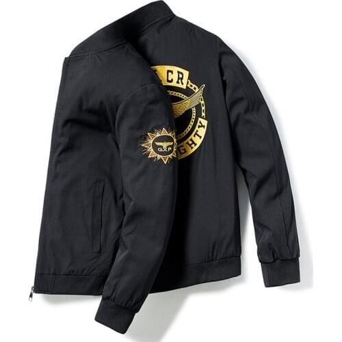 2021 New Casual Jacket Mens Stand-Up Collar Embroidery Bomber Jacket Spring And Autumn Mens High-Quality Baseball Outerwear