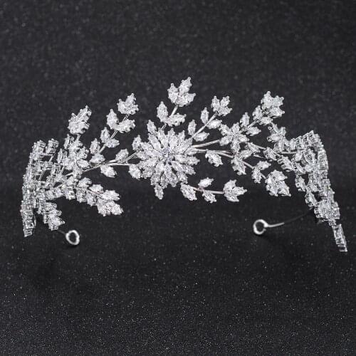2019 New Crystal Cubic Zirconia Bridal Wedding Soft Flower Headband Hairband Tiara Hair Jewelry Accessories Hairpieces CHA10029