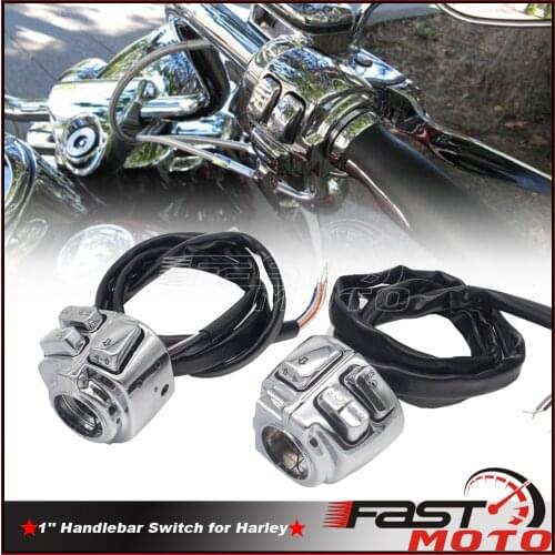 2pcs 1inch Handlebar Complete Switch Control Kit for Harley Sportster Softail Touring Dyna XL XR FXD FLD 1996-2013 25mm Switches