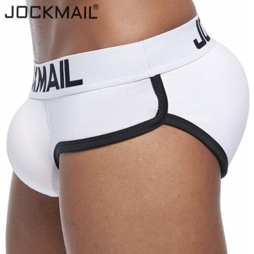 JOCKMAIL Sexy Mens Underwear Briefs Butt Padded Enhancement Body Shape Removable Enhancement Two Butt Pads and One Front Pad