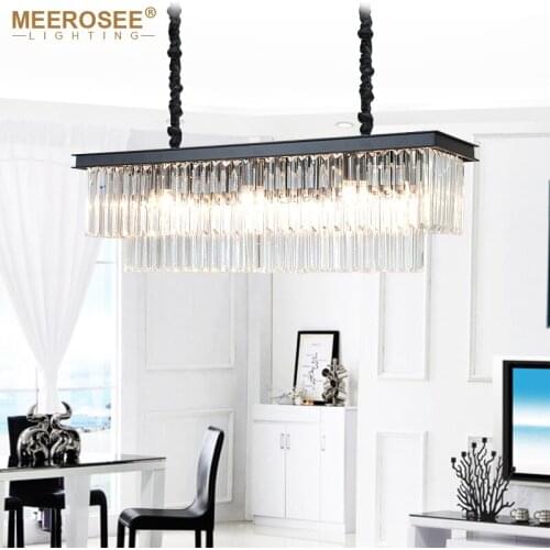 Modern Crystal Pendant Light Fixture Rectangle Crystal Hanging Lamp Popular Crystal Drop Lamparas Lving room Hotel Project Cafe