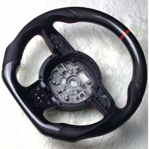 Cuatomized Real Carbon Fiber Sports Steering Wheel Alcantara Leather compatible for Audi A5 2017-2021
