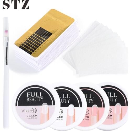 STZ 1 set Nail Extension Manicure Kit Quick Building Poly Polish Gel Nail Extension Fiberglass Acrylic Nail Art Guide Form #1800