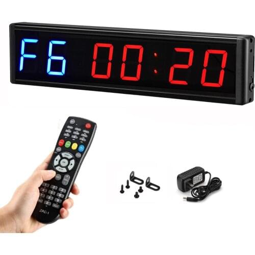 2.3" LED Gym Timer Interval Timer Count Down/Up Clock Stopwatch Workout Clock with Remote for Home Gym Fitness