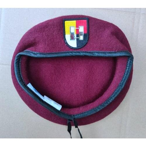 Tomwang2012 United States US Army 3th Airborne Special Forces Group Wool Red Beret OFFICERS CAPTAIN RANK INSIGNIA Military Hat