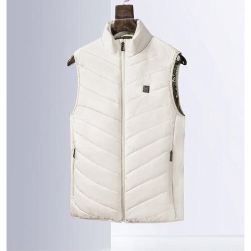5 Color Outdoor Heated Vest Men Women Winter Sleevless USB Heating Jacket Stand Collar Heating Thermal Waistcoat Hiking Coat
